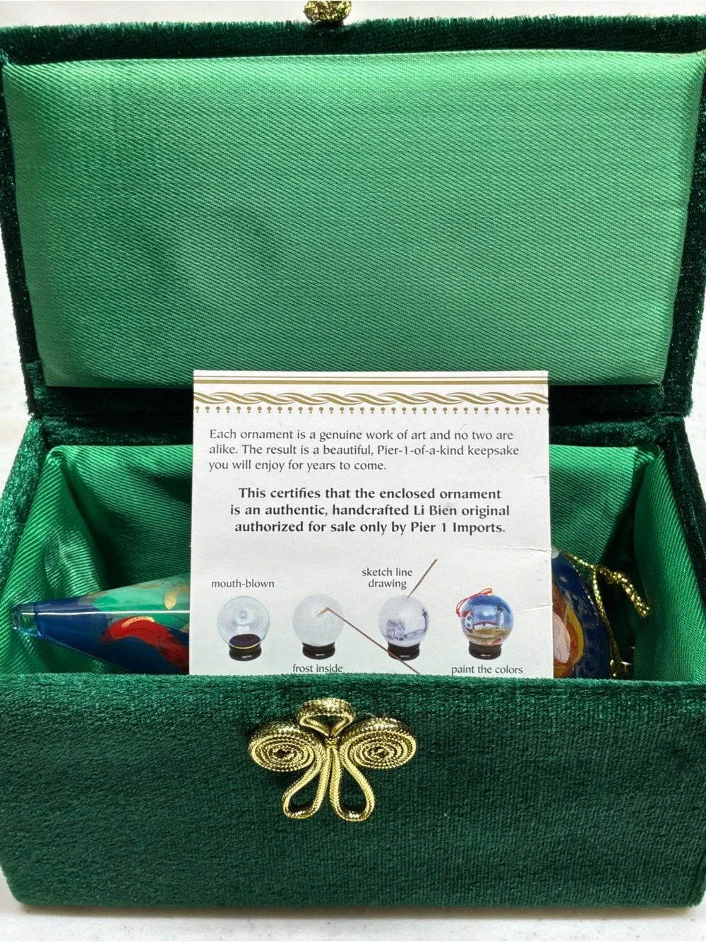 Pier 1 2012 “Angel Cone” Hand Painted Teardrop Christmas Ornament W/Box